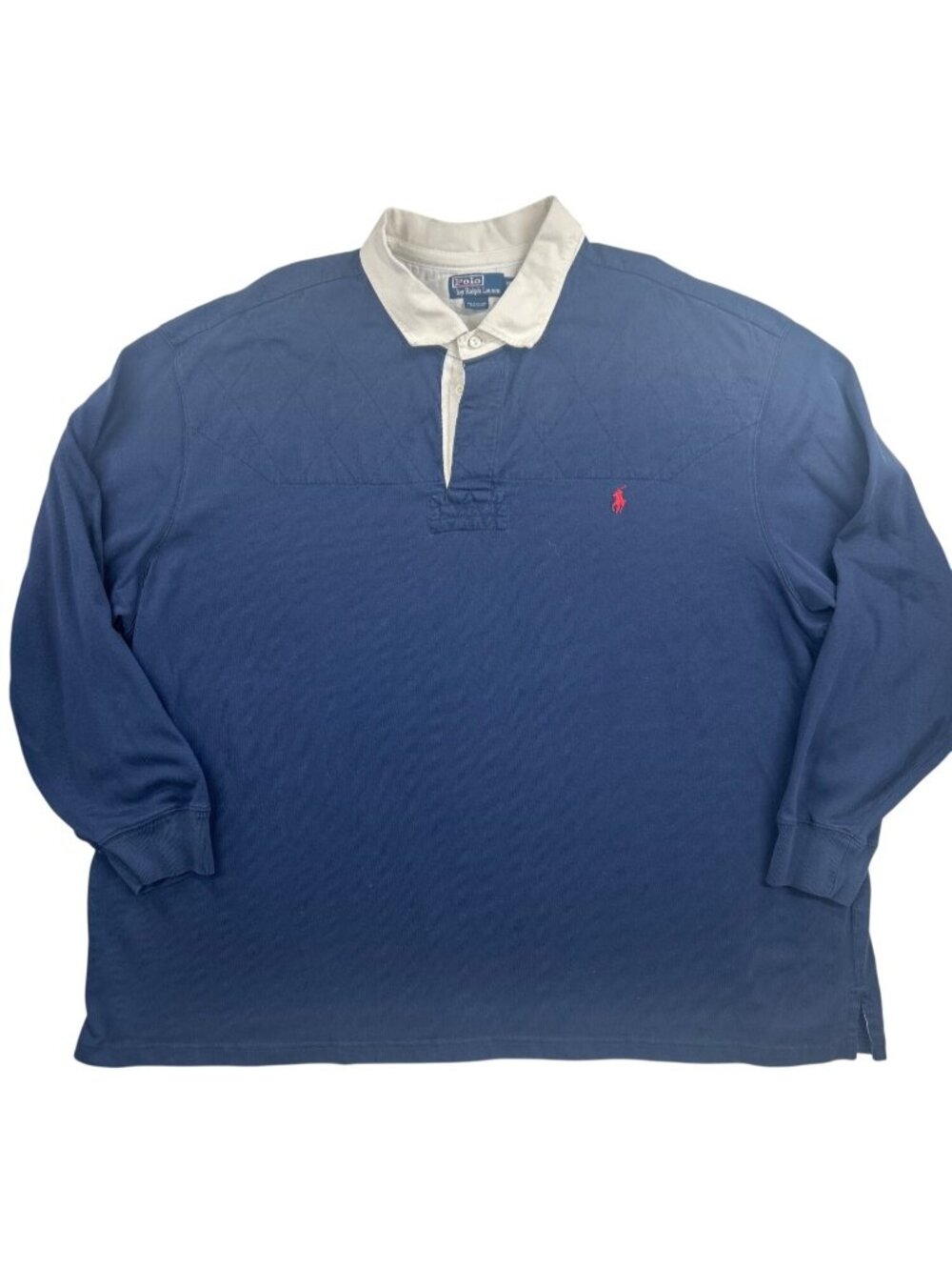 Vintage 90s Polo Ralph Lauren Rugby Shirt Men's 5XL Navy Embroidered Pony